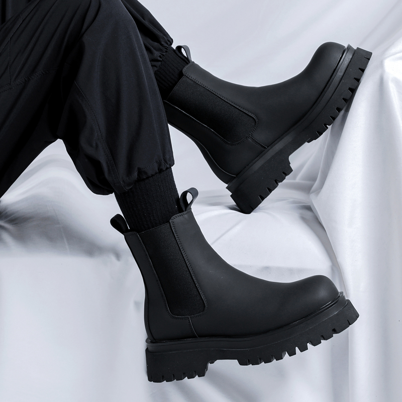 Men Shoes Branded - Botas de plataforma negras de caña